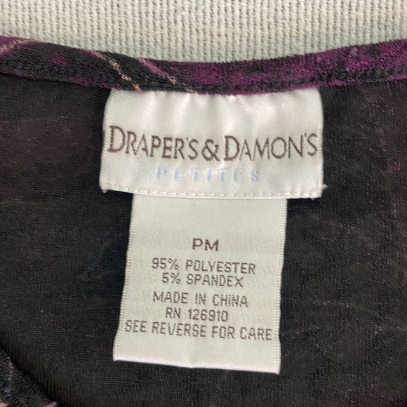 DRAPERS AND DAMEN PURPLE AND BLACK OANT SET WITH A DASH OF GOLD. P/MTop s/p pant - Picture 7 of 12